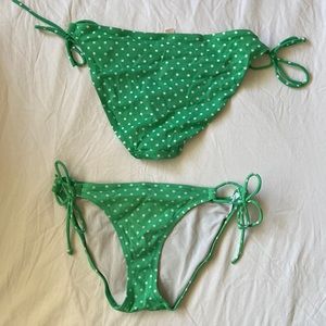 (4 for $15!) Victoria’s Secret Green polka dot swim bottoms